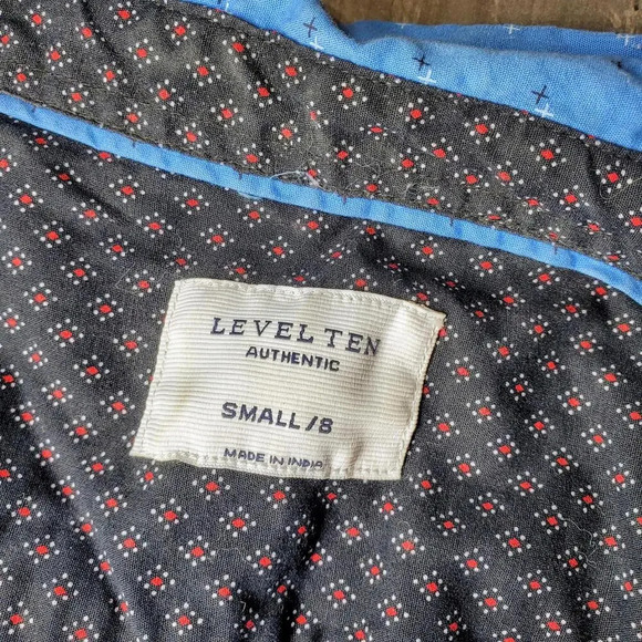 LEVEL TEN AUTHENTIC Blue Cotton Button Down Dress Shirt Boys Size Small (8) EUC - Picture 2 of 15